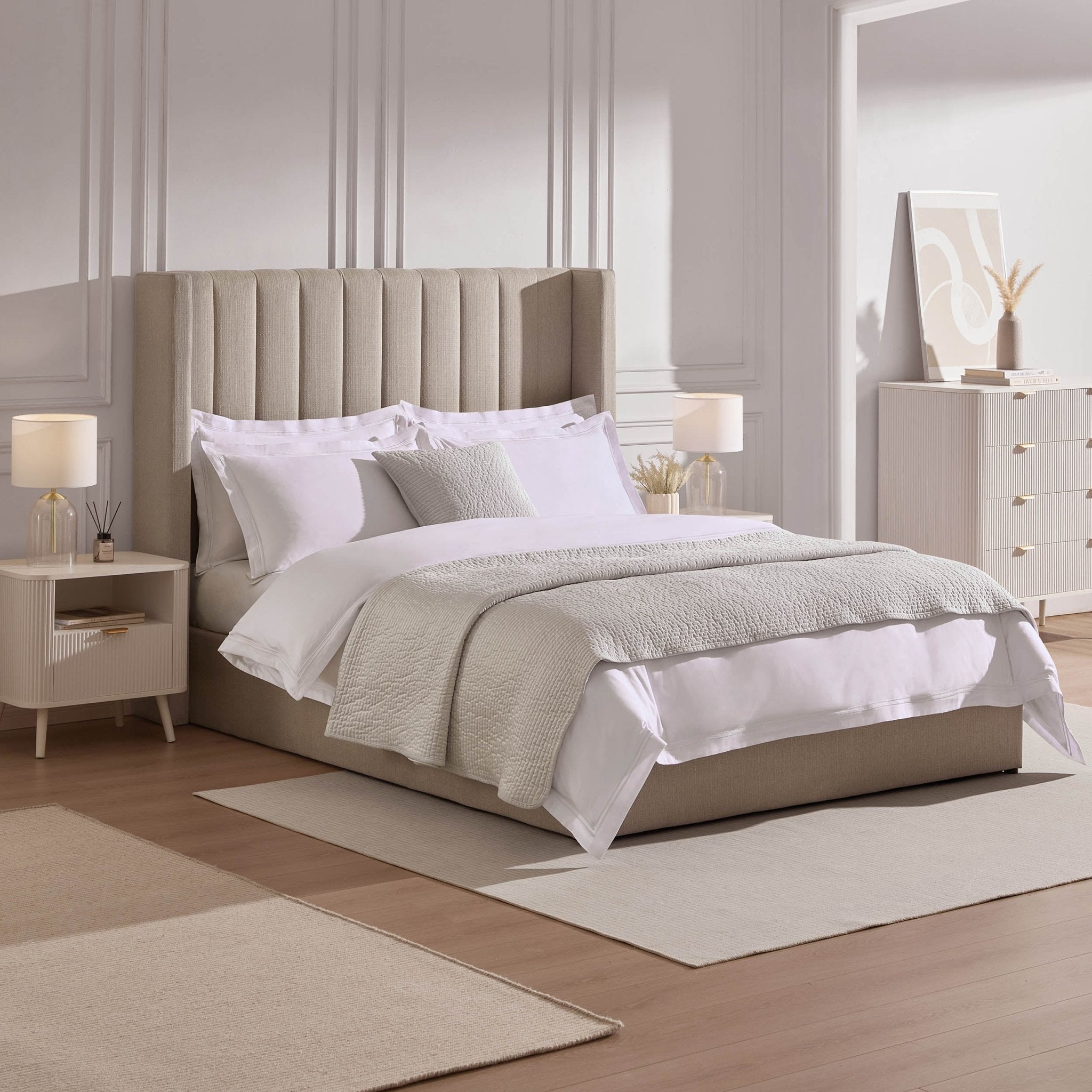 Dusklia - Madison Ottoman Storage Bed - Stone Grey