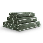 Dusklia - Madrid Fine Stripe Cotton Towel Collection -  Fern/ Natural