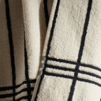 Dusklia - Madrid Fine Stripe Cotton Towel Collection - Off White/Black