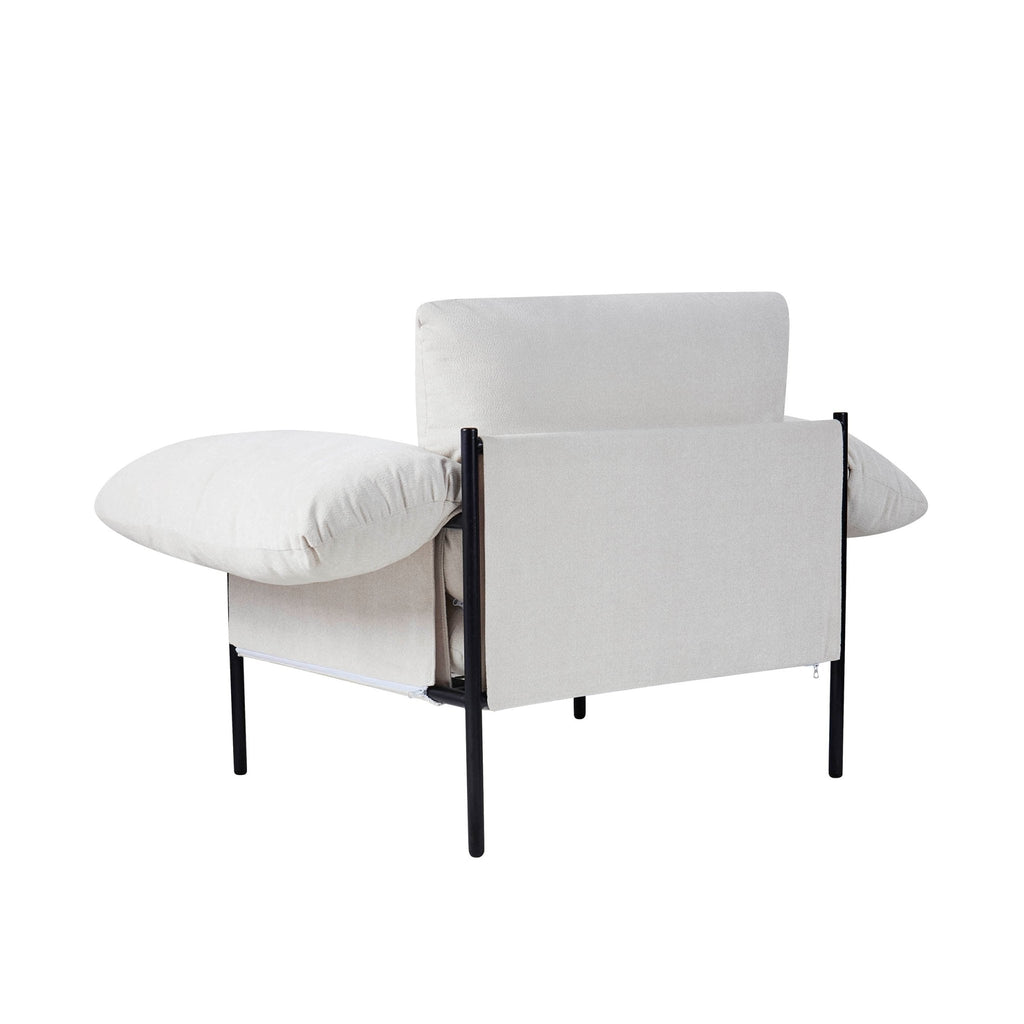 Dusklia - Maeve Slouched Accent Chair - Chenille Ivory