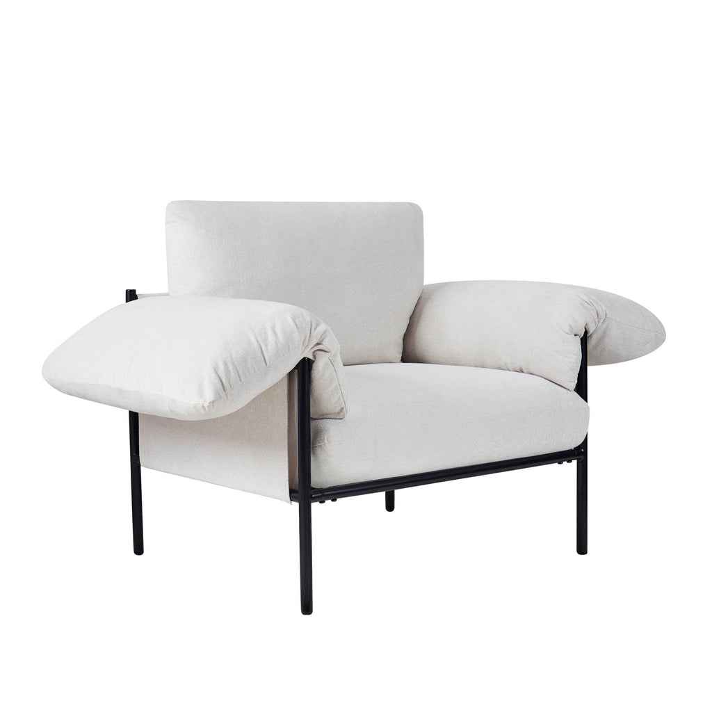 Dusklia - Maeve Slouched Accent Chair - Chenille Ivory