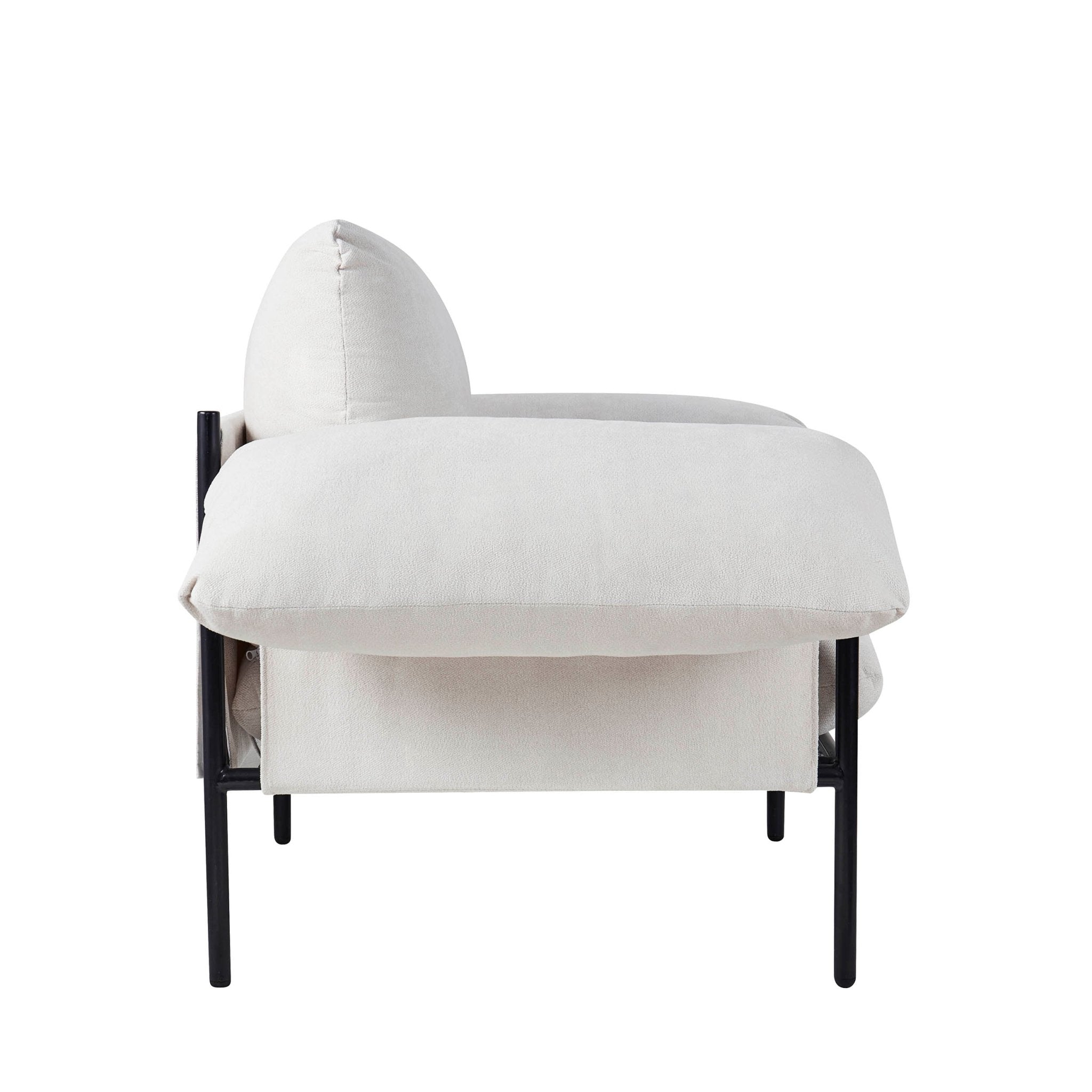 Dusklia - Maeve Slouched Accent Chair - Chenille Ivory