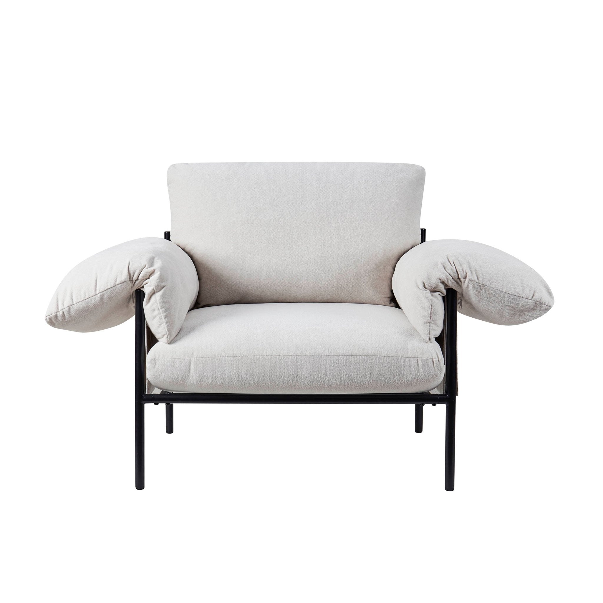 Dusklia - Maeve Slouched Accent Chair - Chenille Ivory