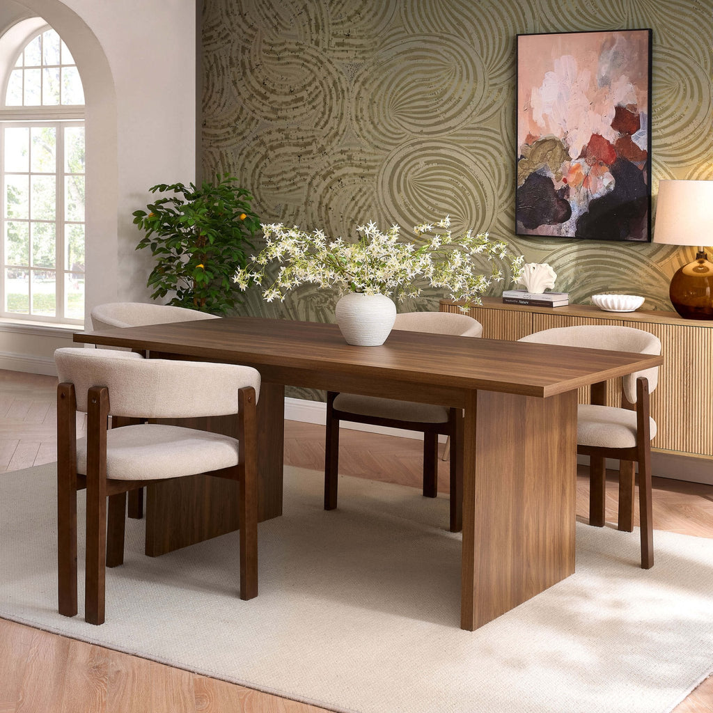 Dusklia - Maisie 4-6 Seater Dining Table -  Mid Wood