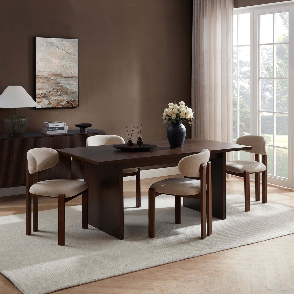 Dusklia - Maisie 4-6 Seater Dining Table - Walnut Wood