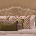 Dusklia - Maizie 100% Cotton Frill Edge Printed Cushion Cover - Pink