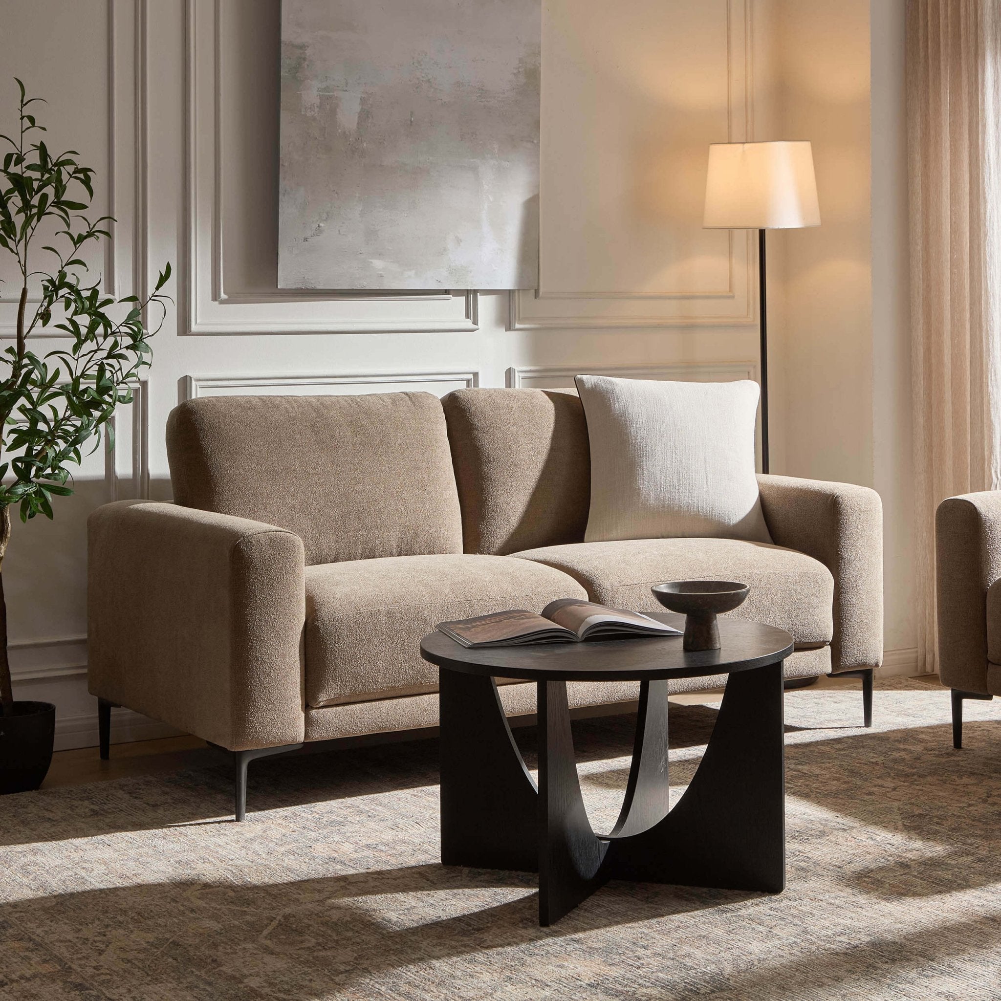 Dusklia - Malibu 2 Seater Sofa - Chenille Mushroom