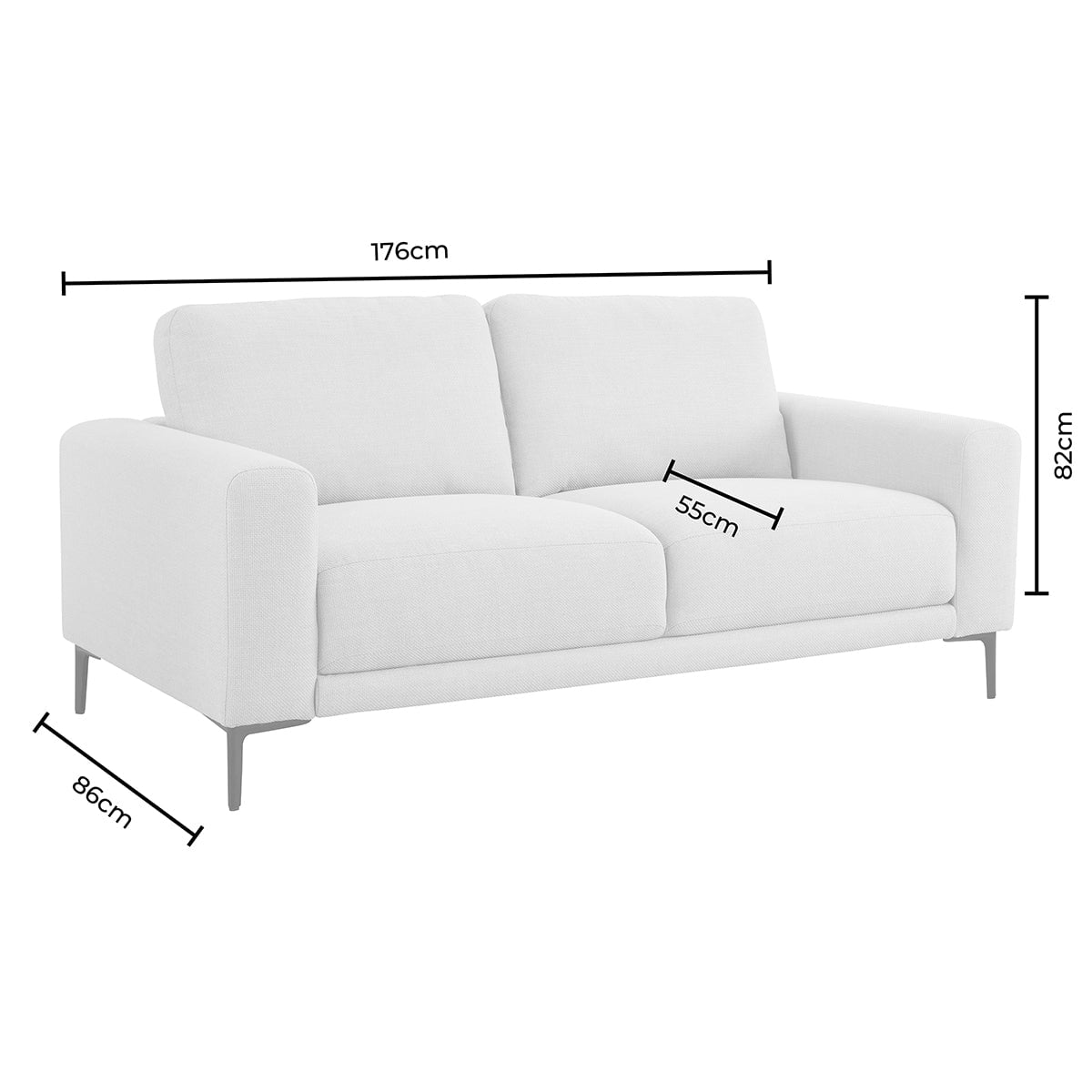 Dusklia - Malibu 2 Seater Sofa - Beige