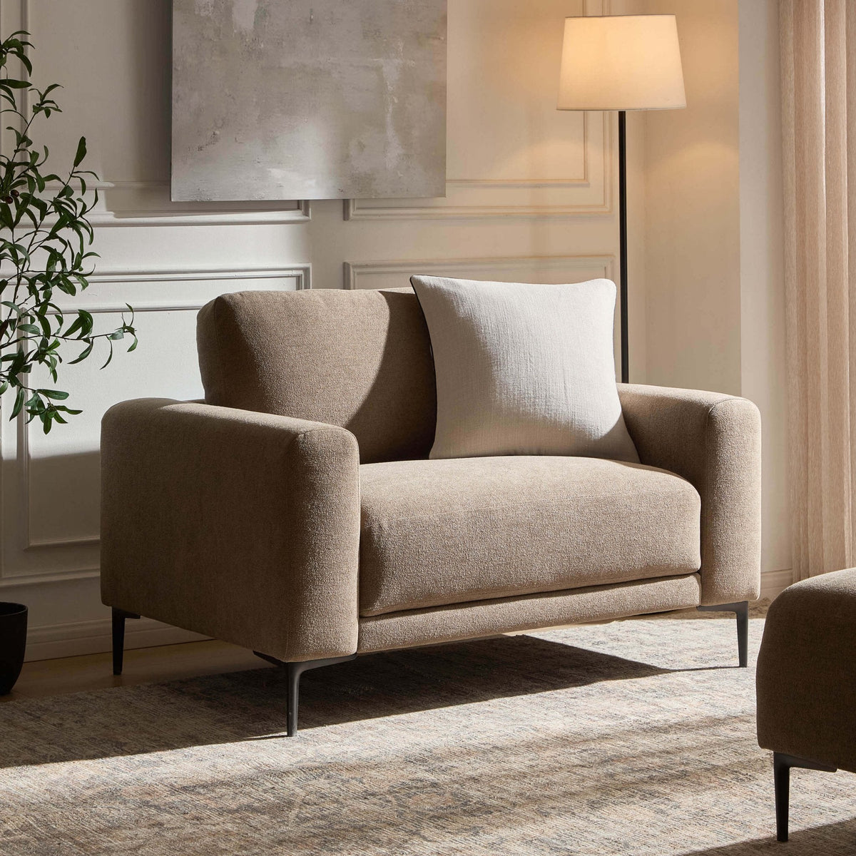 Dusklia - Malibu Loveseat - Chenille Mushroom
