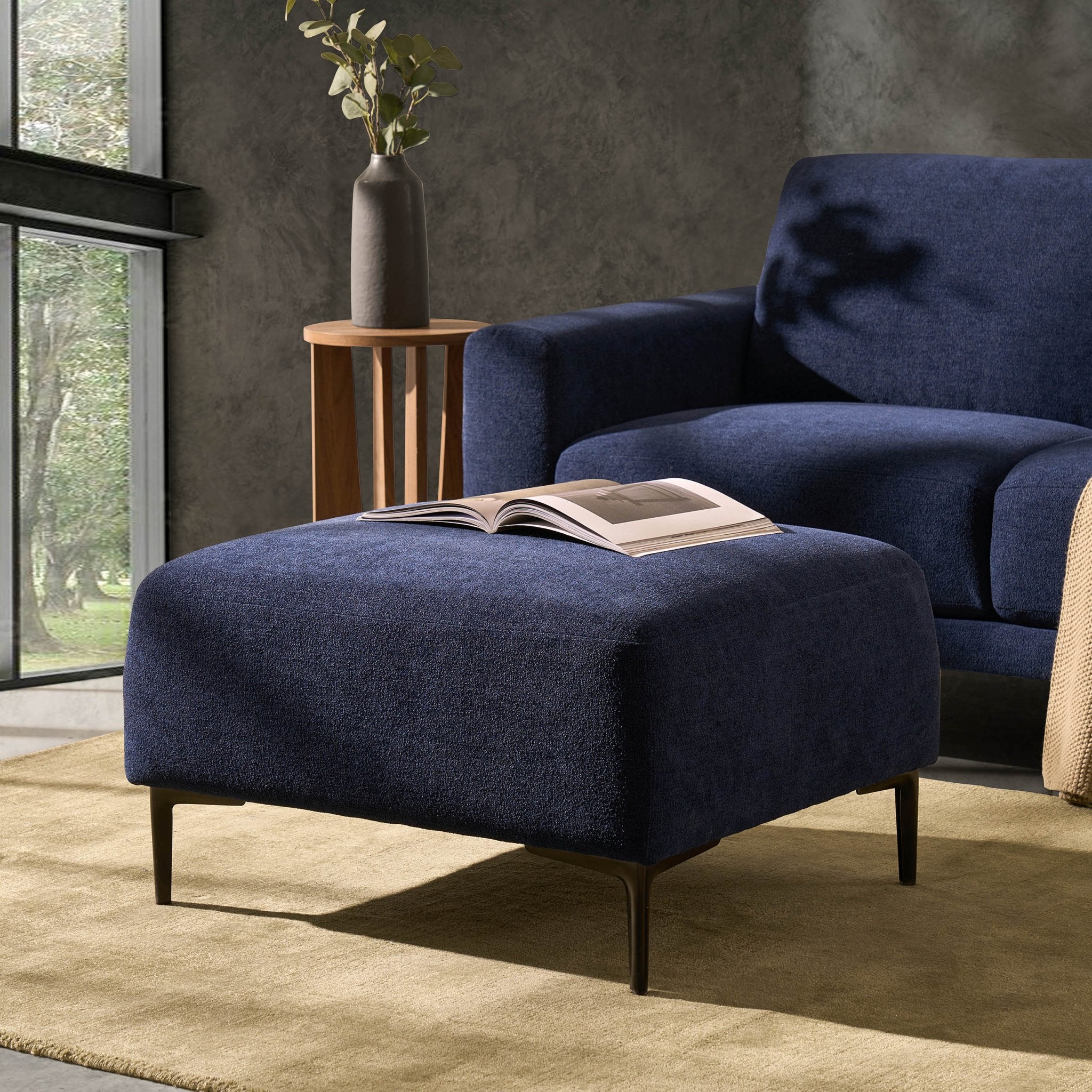 Dusklia - Malibu Pouffe - Chenille Navy