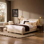 Dusklia - Malmo Bed Frame - Cream Linen