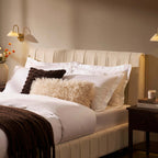Dusklia - Malmo Bed Frame - Cream Linen