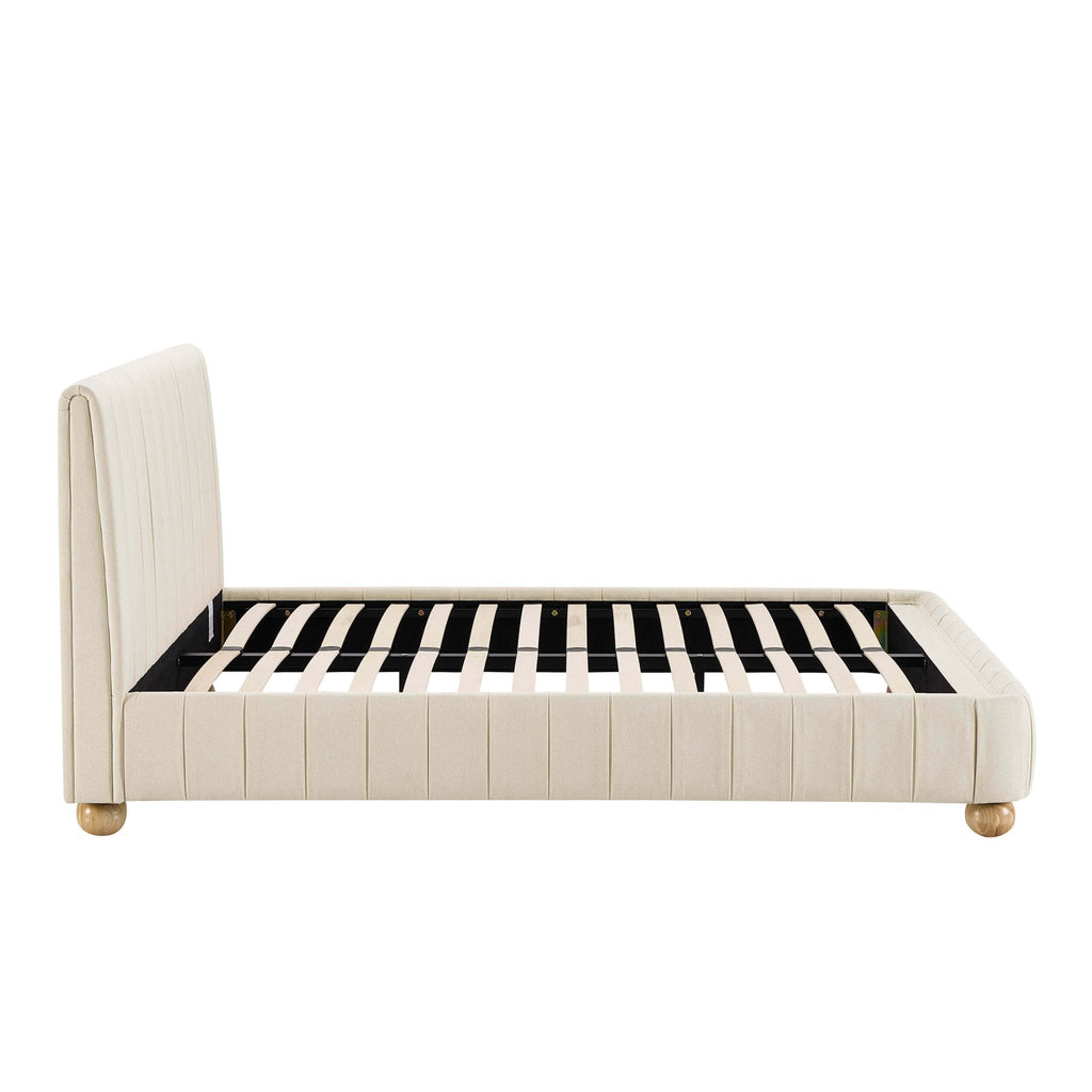 Dusklia - Malmo Bed Frame - Cream Linen