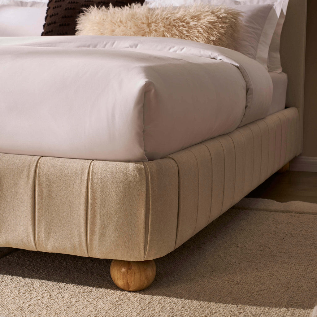 Dusklia - Malmo Bed Frame - Cream Linen