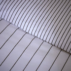 Dusklia - Malmo 100% Cotton Reversible Duvet Cover & Pillowcase Set - Printed Stripe - White/Grey
