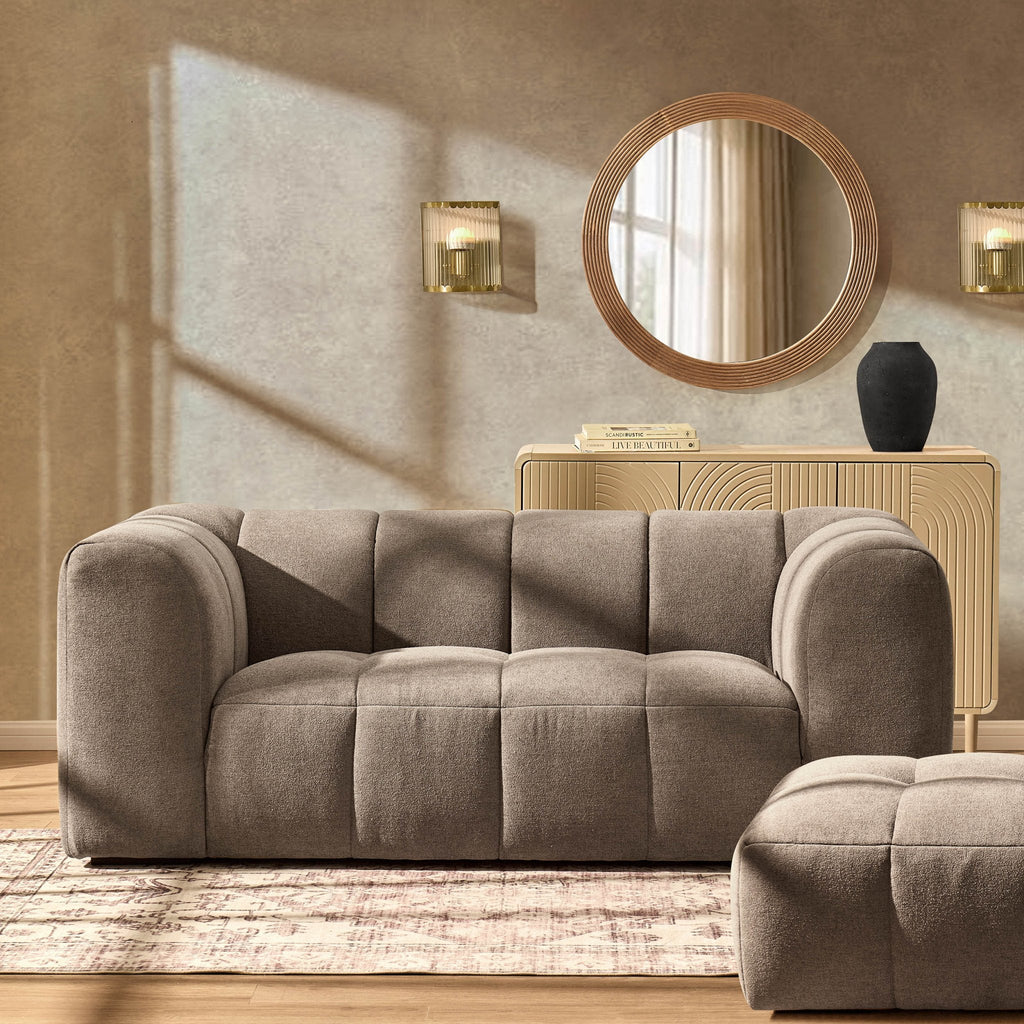 Dusklia - Manhattan 2 Seater Sofa - Chenille Mushroom