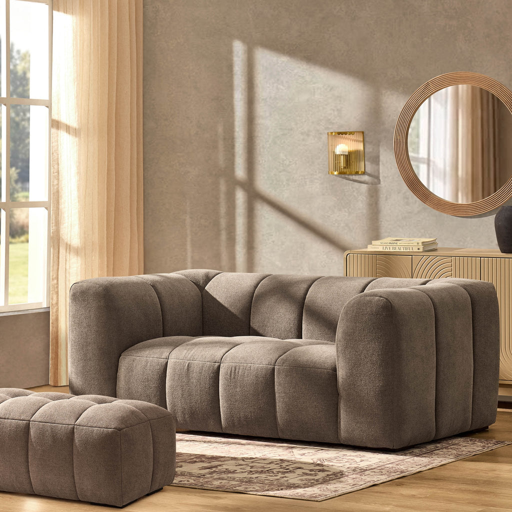 Dusklia - Manhattan 2 Seater Sofa - Chenille Mushroom