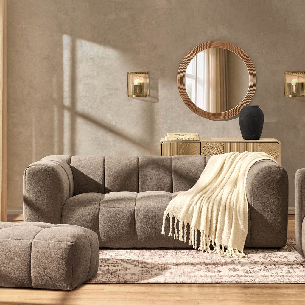 Dusklia - Manhattan 3 Seater Sofa - Chenille Mushroom