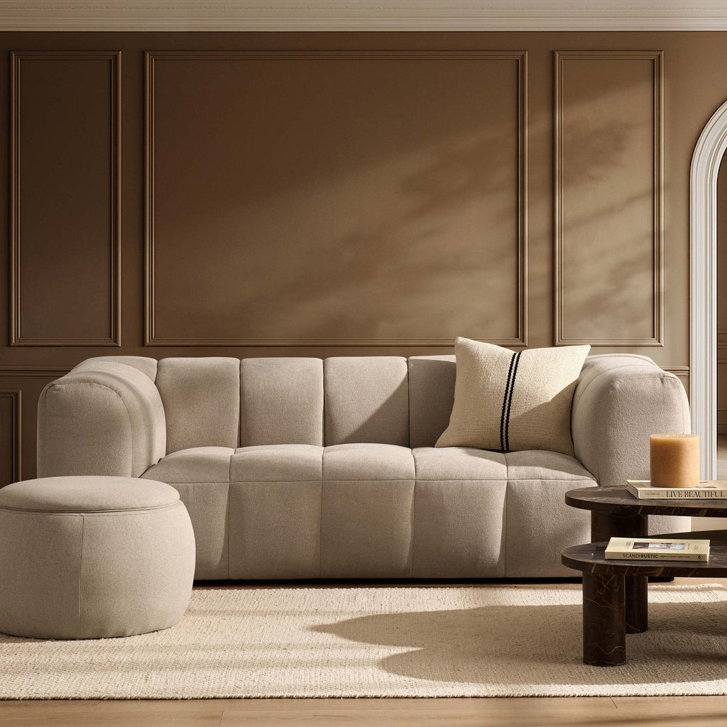 Dusklia - Manhattan 3 Seater Sofa - Chenille Oatmeal