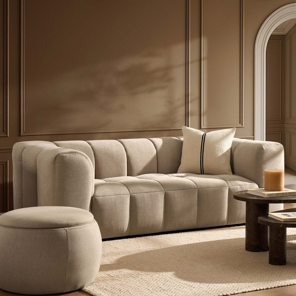 Dusklia - Manhattan 3 Seater Sofa - Chenille Oatmeal