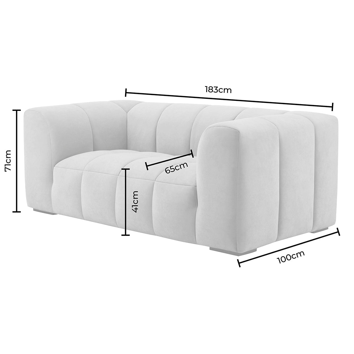 Dusklia - Manhattan 2 Seater Sofa - Stone