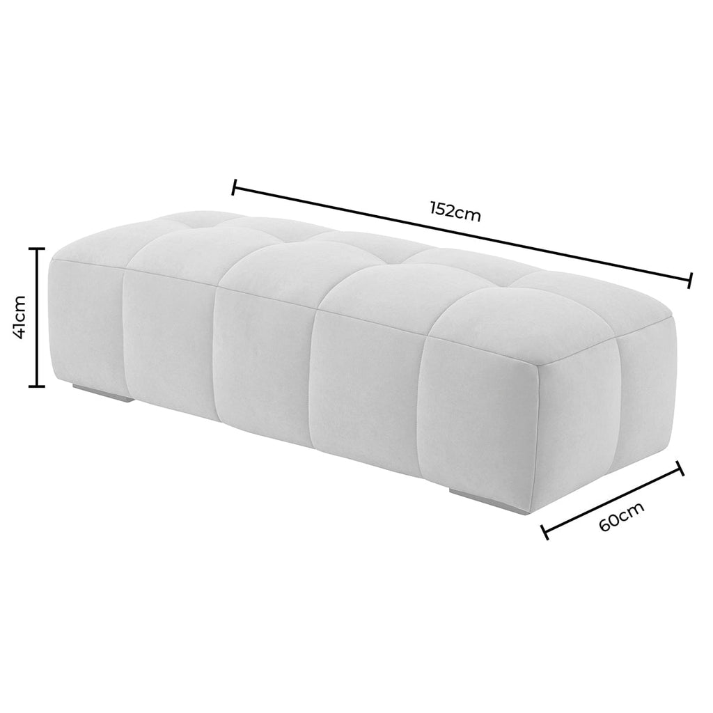 Dusklia - Manhattan Pouffe - Chenille Oatmeal