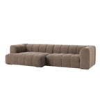 Dusklia - Manhattan Left Hand Chaise Sofa - Chenille Mushroom