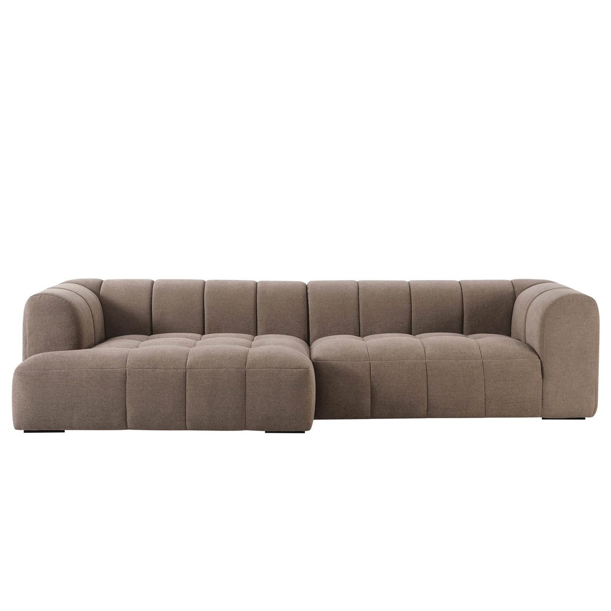 Dusklia - Manhattan Left Hand Chaise Sofa - Chenille Mushroom
