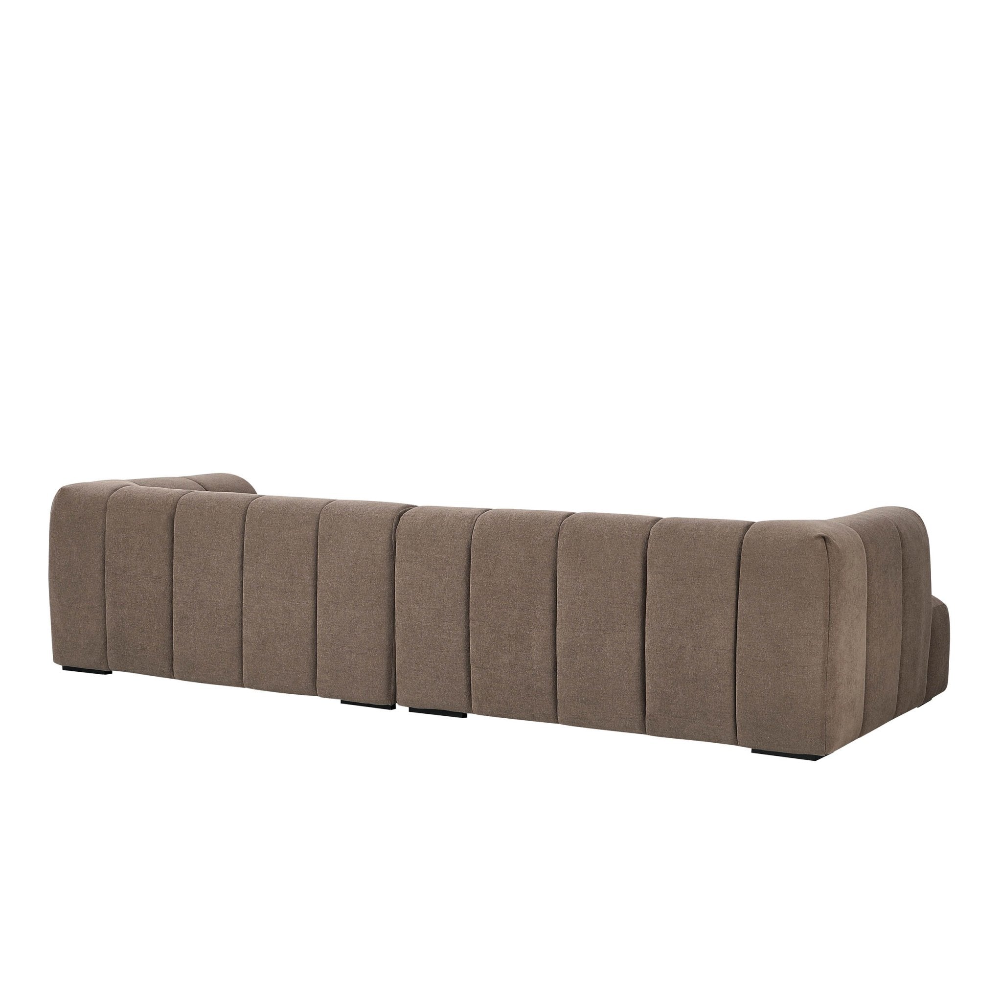 Dusklia - Manhattan Left Hand Chaise Sofa - Chenille Mushroom