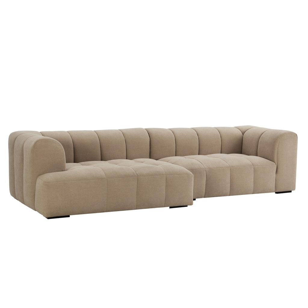 Dusklia - Manhattan Left Hand Chaise Sofa - Chenille Oatmeal