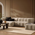 Dusklia - Manhattan Left Hand Chaise Sofa - Chenille Oatmeal