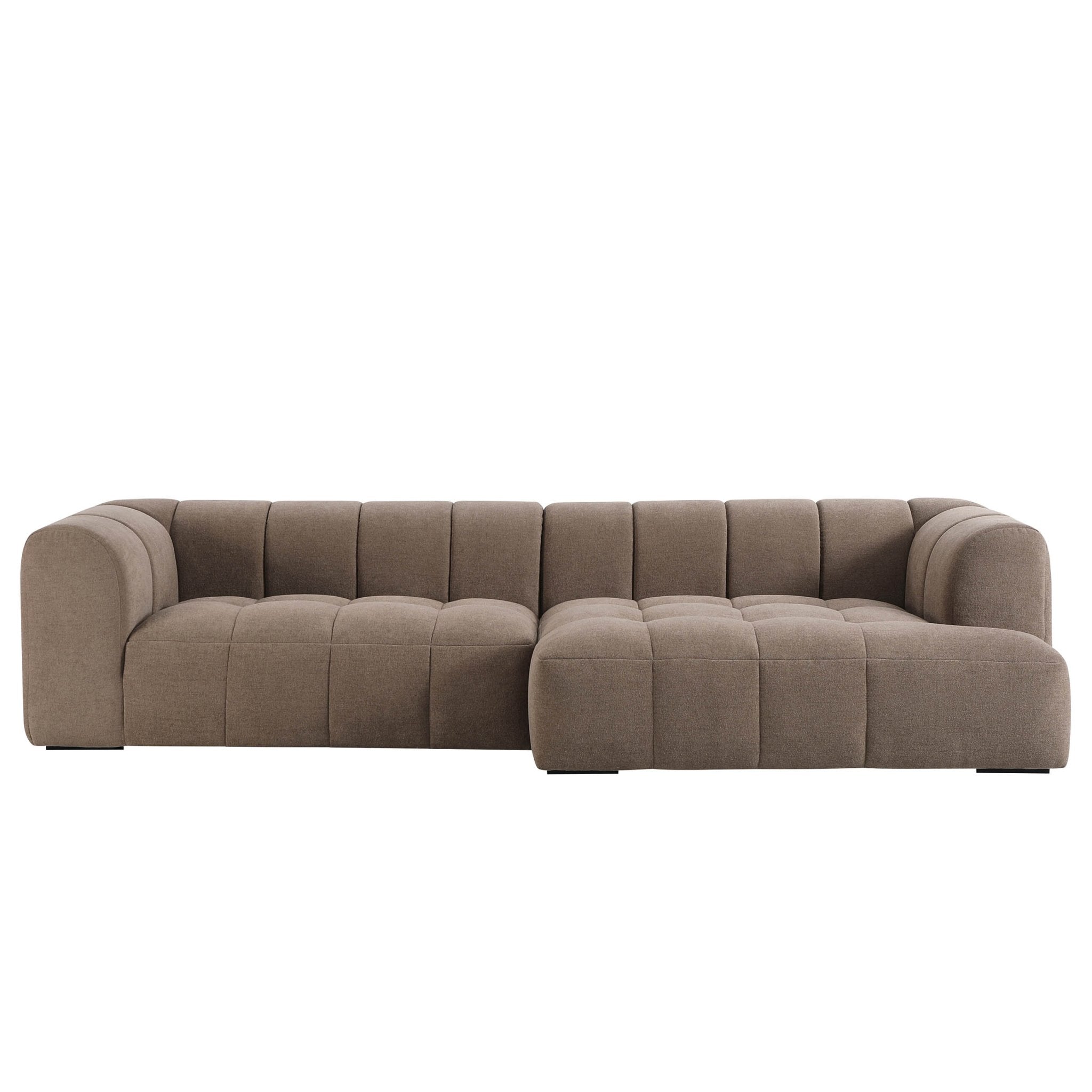 Dusklia - Manhattan Right Hand Chaise Sofa - Chenille Mushroom