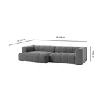 Dusklia - Manhattan Right Hand Chaise Sofa - Chenille Mushroom