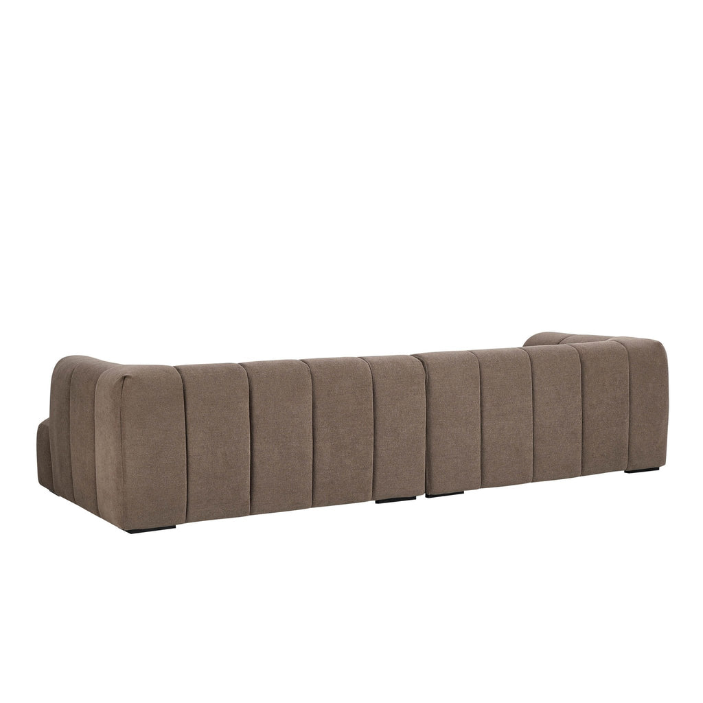 Dusklia - Manhattan Right Hand Chaise Sofa - Chenille Mushroom