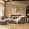 Dusklia - Manhattan Right Hand Chaise Sofa - Chenille Mushroom