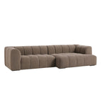 Dusklia - Manhattan Right Hand Chaise Sofa - Chenille Mushroom
