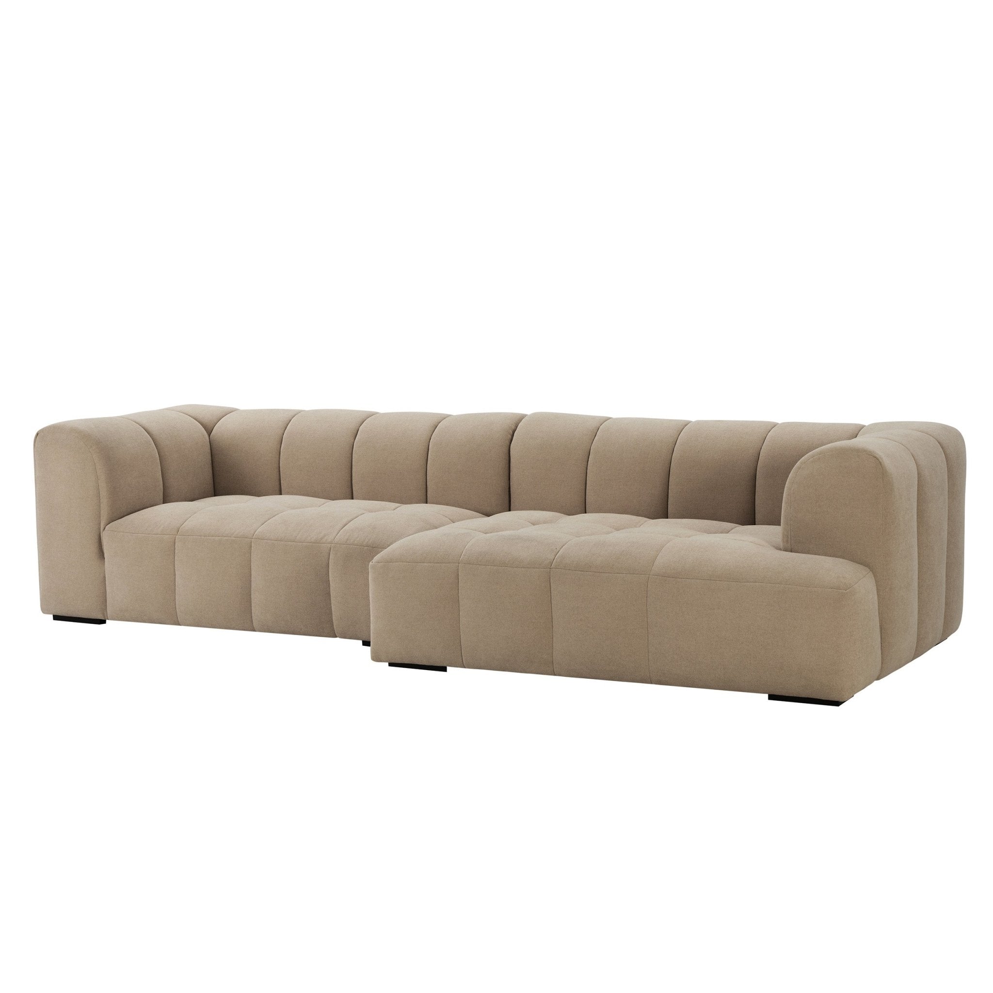 Dusklia - Manhattan Right Hand Chaise Sofa - Chenille Oatmeal