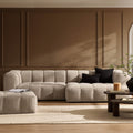 Dusklia - Manhattan Right Hand Chaise Sofa - Chenille Oatmeal