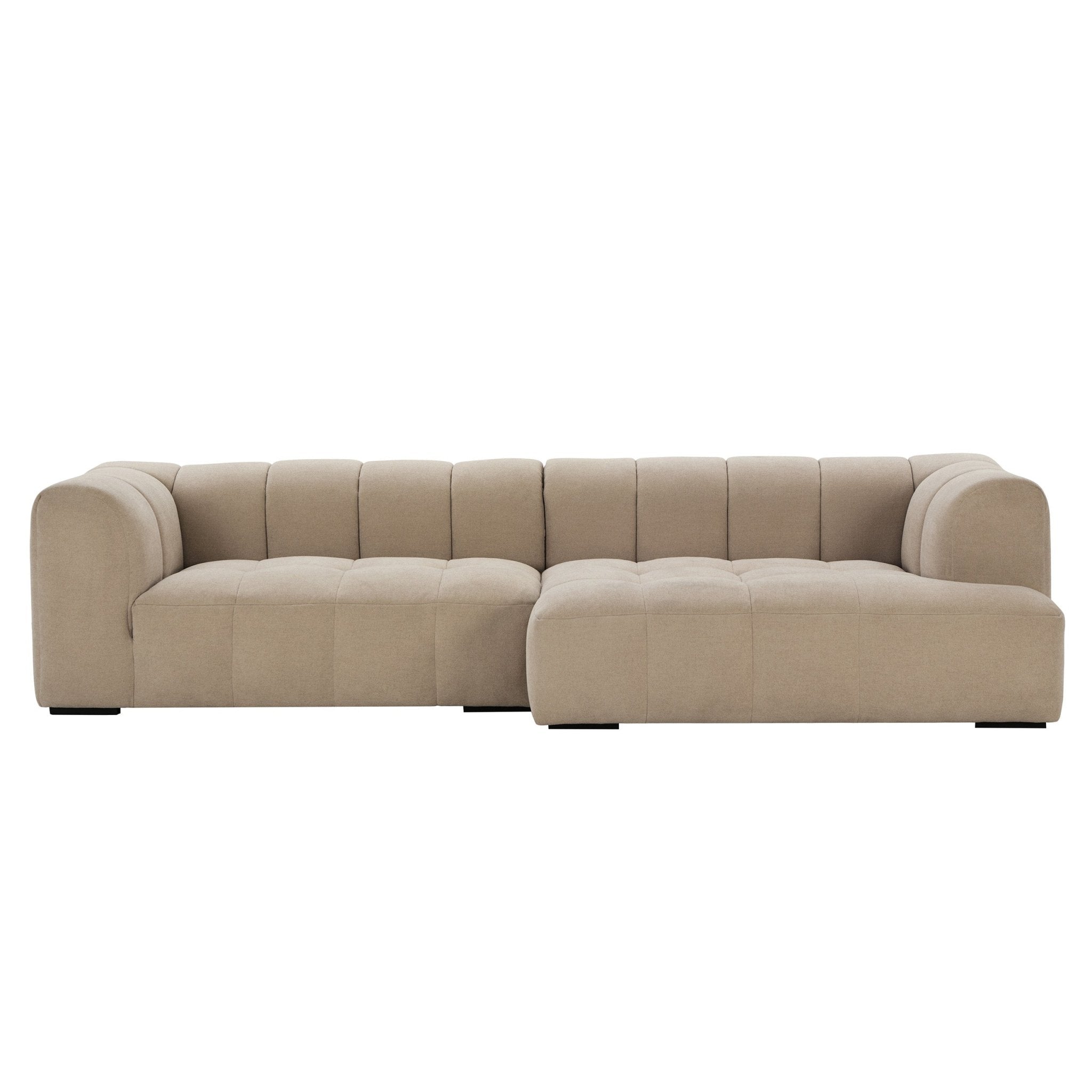 Dusklia - Manhattan Right Hand Chaise Sofa - Chenille Oatmeal
