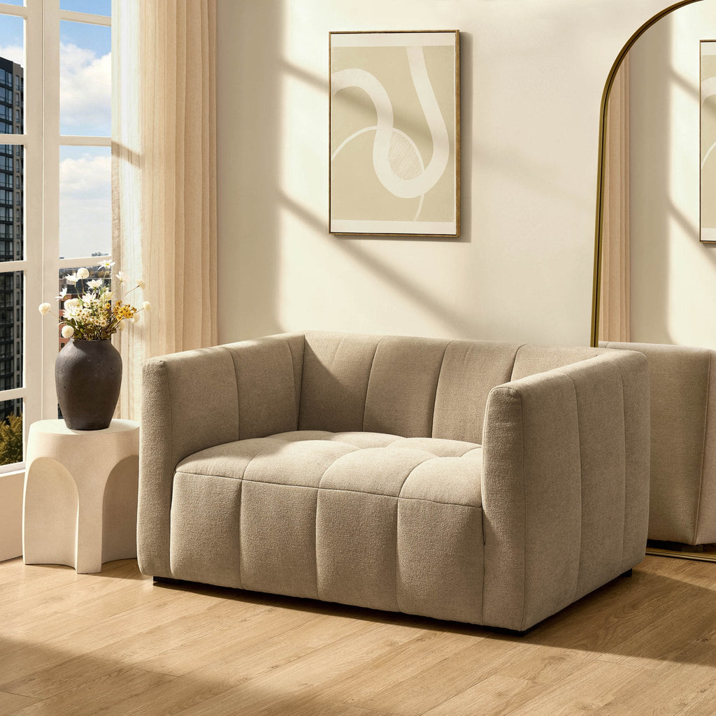 Dusklia - Manhattan Small 2 Seater Sofa - Chenille Oatmeal