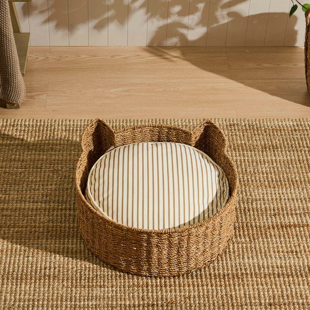 Dusklia - Nola Circle Striped Pillow Bed - Natural
