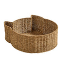 Dusklia - Maple Cat Shaped Seagrass Multi-use Storage Basket/ Bed - Natural