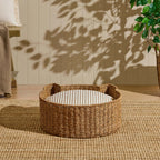 Dusklia - Maple Cat Shaped Seagrass Multi-use Storage Basket/ Bed - Natural