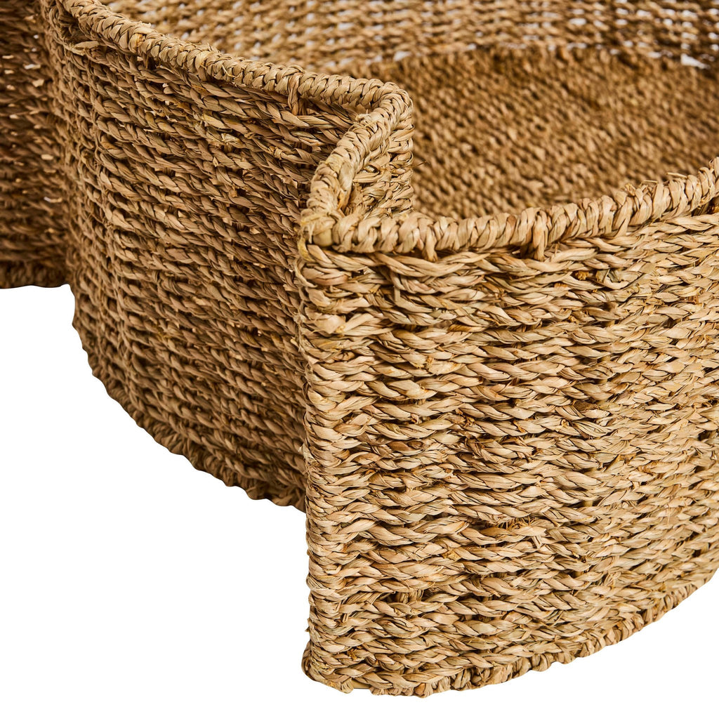 Dusklia - Maple Cat Shaped Seagrass Multi-use Storage Basket/ Bed - Natural