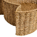 Dusklia - Maple Cat Shaped Seagrass Multi-use Storage Basket/ Bed - Natural