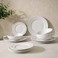 Dusklia - Margalo Beaded 12 Piece Dinner Set- White