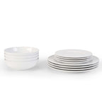 Dusklia - Margalo Beaded 12 Piece Dinner Set- White