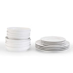 Dusklia - Margalo Beaded 16 Piece Dinner Set- White