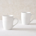 Dusklia - Margalo Beaded Set of 2 Mugs - White