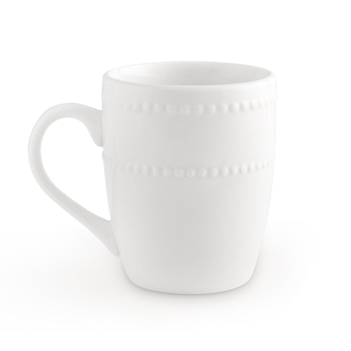 Dusklia - Margalo Beaded Set of 4 Mugs - White